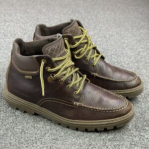 Rockport Weather or Not Brown Leather Work Boots Hydro-Shield Waterproof Mens 9